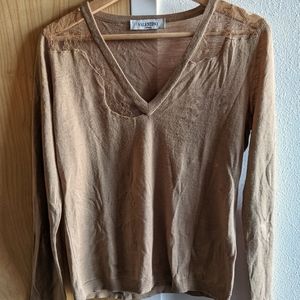 Like New Valentino Lace Cutout Knit Top Sweater